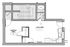 Modern floor plan showcasing a spacious living area, sleeping area, and a well-designed bathroom.