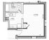 Elegant 1-bedroom apartment floor plan with a spacious living area, contemporary kitchen, and modern bathroom layout.