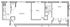 Contemporary floor plan with 2 spacious bedrooms, inviting living room/dining area, functional kitchen, and sleek bathroom layout.
