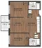 Modern floor plan showcasing an efficient 2-bedroom layout with open living area, stylish kitchen, and private balcony for outdoor relaxation.