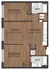 Modern floor plan featuring 2 spacious bedrooms, open-concept living area, and sleek kitchen. Includes two bathrooms and convenient laundry space.