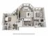 Modern 3D floor plan showcasing 2 bedrooms, open living and dining area, sleek kitchen, and two stylish bathrooms with natural lighting.