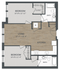 Modern floor plan featuring 2 bedrooms, a spacious open-concept kitchen and living area, and 2 bathrooms with ample closet space.