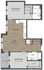 Elegant floor plan featuring 2 spacious bedrooms, an inviting open-concept kitchen and living area, 2 modern baths, and a private balcony.