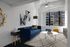 Factory Windows Living Room Blue Couch