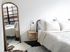 Factory Windows Bedroom Beltline View and Gold Vintage Mirror