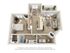 Elegant 3D apartment floor plan showcasing a cozy bedroom, modern kitchen, inviting living room with a fireplace, charming dining area, and a relaxing balcony.