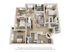 Inviting 3D floor plan featuring 2 spacious bedrooms, modern kitchen, and cozy living area with natural light and balcony.