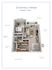 Inverness Deluxe floor plan with one bedroom, newly renovated kitchen and bathroom, open living room, and a spacious balcony, covering 700 sq ft.