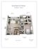 Kenilworth Deluxe floor plan showcasing a spacious 1000 sq ft layout with two bedrooms, open dining and living room, newly renovated kitchen and bathrooms, large walk-in closets, and a sizable patio balcony.