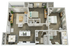 Modern 3D floor plan showcasing two spacious bedrooms, an inviting open-concept living area, and a sleek contemporary kitchen with an adjacent dining space.