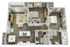 Modern floor plan showcasing 2 bedrooms, cozy living room, elegant kitchen, and dining area with wooden flooring.