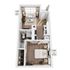 Modern 1 bedroom apartment floor plan with open living area, cozy bedroom, and efficient kitchen layout.