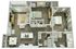 Modern 3D floor plan showcasing two bedrooms, a stylish open-concept living room, a sleek kitchen with island seating, and two elegant bathrooms.