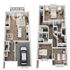 Floor plan of 3 bedroom, 2.5 bath townhome