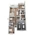 Floor plan of half duplex with 3 bedrooms and 2 bathrooms