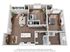 Modern 3D floor plan showcasing a stylish apartment with 2 spacious bedrooms, open-concept living area, and sleek kitchen, adorned with contemporary finishes.
