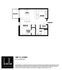 Modern studio floor plan at Belle Square featuring a spacious living area, kitchen, bedroom with walk-in closet, utility room, and a private balcony. Total area of 673 square feet.