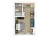 Chic studio apartment floor plan showcasing a cozy bedroom area, open-concept living space, modern kitchen with dining, and sleek bathroom.