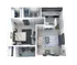 Modern 3D apartment floor plan featuring a cozy bedroom, stylish kitchen, and inviting living area with sleek contemporary design.