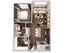 Contemporary 2D floor plan featuring a cozy bedroom, sleek kitchen, inviting living room, and elegant bathroom, complemented by a stylish balcony.