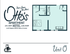 Charming floor plan of Otto's Apartment Hotel Unit O, showcasing an inviting bedroom, modern kitchen, and cozy living area in Atlanta.