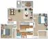 Modern 2D floor plan showcasing 2 bedrooms, open living room, dining area, and a cozy balcony for an inviting urban lifestyle.