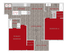 Sleek floor plan featuring two bedrooms with walk-in closets, modern kitchen with island, roomy living and dining area, laundry space, and inviting deck patio.
