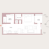 Elegant floor plan showcasing a spacious one-bedroom apartment with an open-concept living area, private terrace, and garden views.