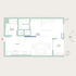 Elegant floor plan showcasing a spacious 1-bedroom apartment with a private terrace, modern kitchen, and garden views.