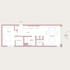 Inviting floor plan showcasing 1 bedroom, open kitchen, spacious bathroom, and living/dining area with Hollywood Hills views.