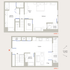 Chic dual-level Townhome floor plan with spacious living room, open kitchen, two private terraces, and elegant bedroom.