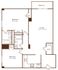 Elegant 2D floor plan showcasing 2 spacious bedrooms, contemporary kitchen, modern living area with balcony access, and ample closet space.