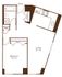 Modern 2D floor plan featuring one spacious bedroom, a cozy living area, and a functional kitchen, ideal for comfortable living.