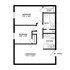 Charming floor plan featuring two bedrooms, an open living and dining area, and a well-designed kitchen with easy entry.