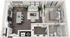Chic 1-bedroom apartment floor plan with open-concept living and dining area, modern kitchen, spacious walk-in closet, and sleek bathroom.