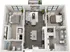 Modern 3D floor plan showcasing 2 bedrooms, a cozy living area, an open kitchen with island seating, and a dual-sink bathroom, complete with balcony views.