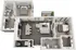 Modern apartment floor plan featuring 2 spacious bedrooms, open-concept living and dining area, sleek kitchen with island, dual bathrooms, and a cozy balcony.