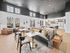 Elegant open-concept living area with plush seating, stylish decor, and modern kitchen featuring sleek appliances and ambient lighting.
