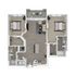 Modern 3D floor plan featuring two spacious bedrooms, elegant living area, stylish open kitchen, and two luxurious bathrooms. Includes a cozy balcony for relaxation.