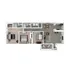 Modern 2D floor plan showcasing 2 bedrooms, 2 bathrooms, open kitchen, and spacious living area with stylish furnishing.