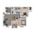 Chic 2D floor plan showcasing 2 spacious bedrooms, modern kitchen, elegant open-concept living area, and premium bathrooms.