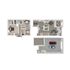 Modern 3D floor plan showcasing a two-story layout with three bedrooms, open-concept living area, a sleek kitchen, and spacious garage for two cars.