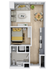 Cozy floor plan featuring a modern open-concept living room, dining area, sleek kitchen, and one stylish bedroom with an adjacent bathroom.