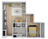 Modern open floor plan featuring a cozy living room, sleek kitchen, spacious dining area, stylish bedroom, and well-appointed bathroom.