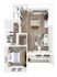 Chic 1-bedroom apartment floor plan with modern kitchen, inviting living area, stylish bathroom, and cozy balcony.