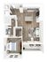 Modern 3D floor plan featuring a spacious 1 bedroom, elegant living area, contemporary kitchen with island, and stylish bath.