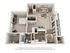 Inviting 3D floor plan showcasing 1 bedroom, an open living room, modern kitchen, and private balcony.