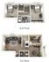 Inviting two-story floor plan showcasing 2 spacious bedrooms, an elegant living room, a modern kitchen with dining area, and a convenient bathroom layout.