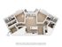 Elegant 3D floor plan showcasing three bedrooms, a modern kitchen island, open dining area, bathrooms, a study, and a welcoming balcony.